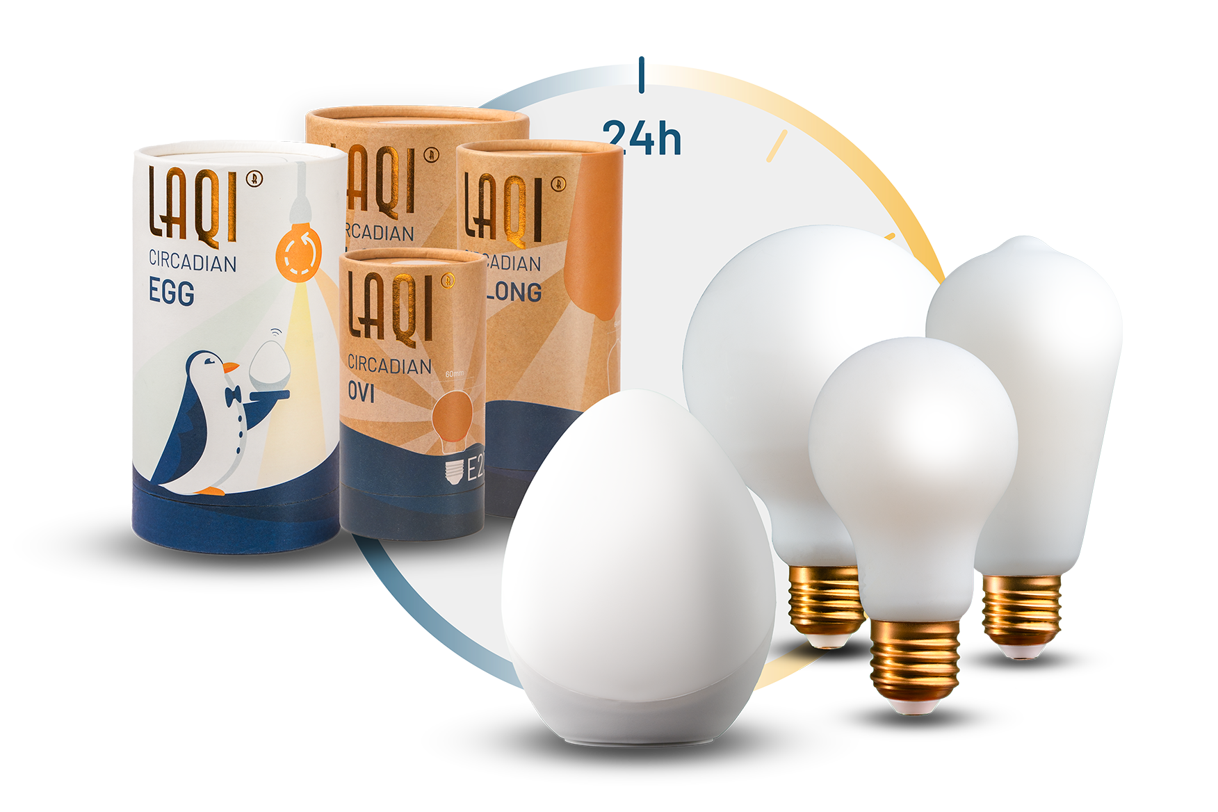 STARTER KIT (3 pièces) : 3 Ampoules Circadiennes (E27) + Passerelle Laqi (The Egg)