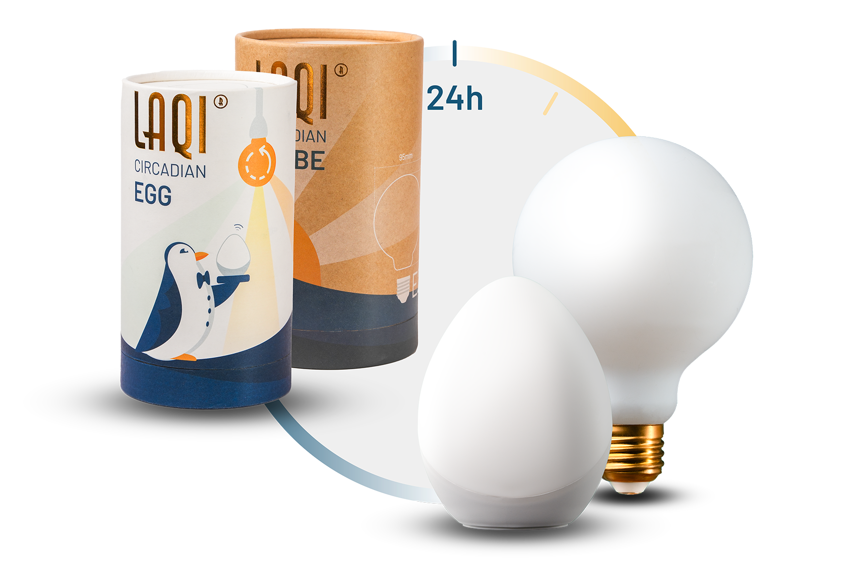 STARTER KIT (1 pièce) : Ampoule Circadienne E27 (Globe) + Passerelle Laqi (The Egg)