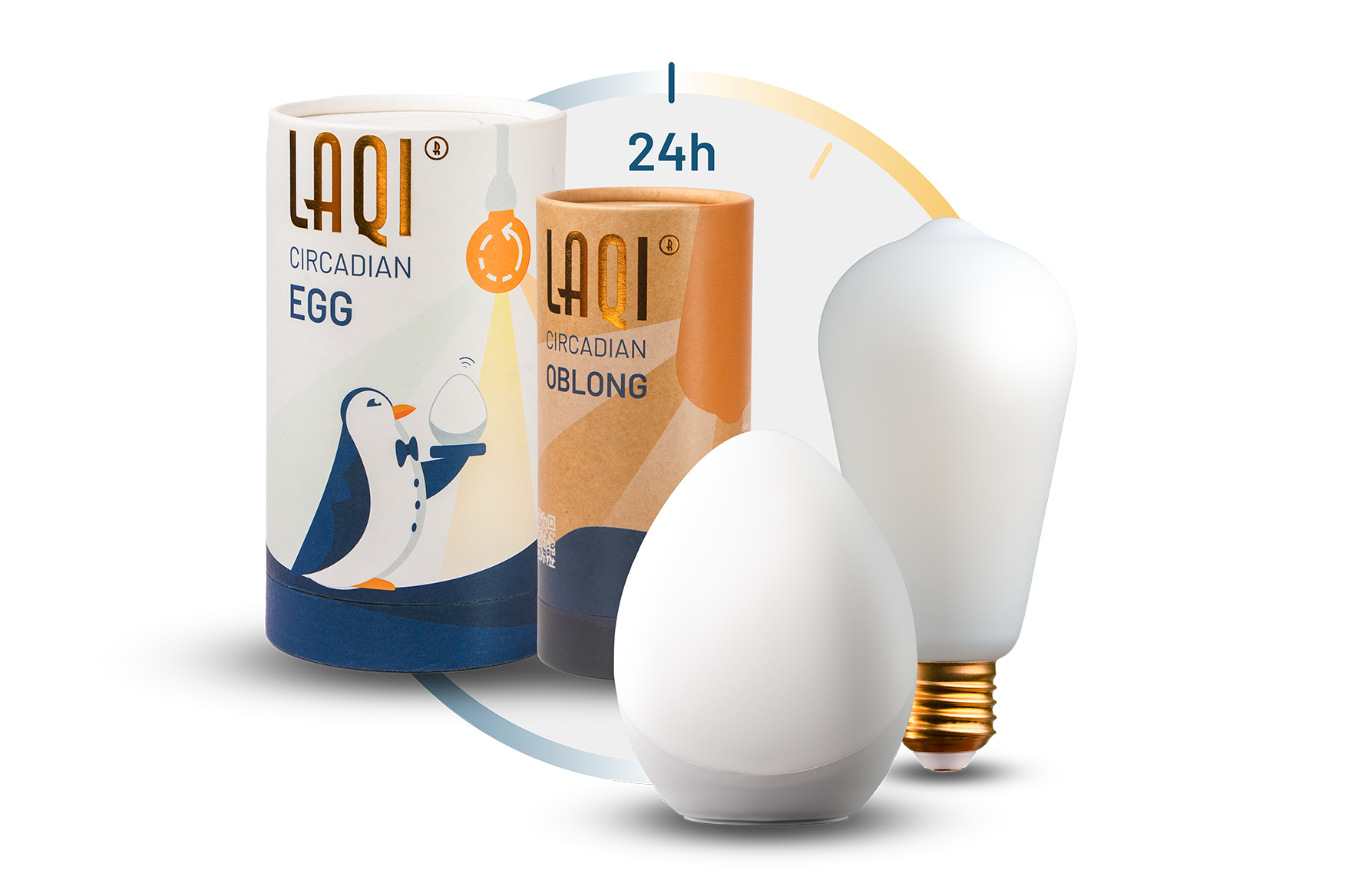 STARTER KIT (1 pièce) : Ampoule Circadienne E27 (Oblong) + Passerelle Laqi (The Egg)